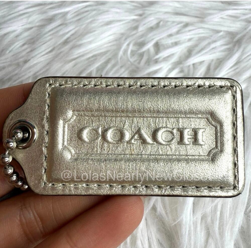 2.5" COACH Silver Fob Bag Charm Hang tag Hangtag